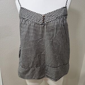 J Crew Black and White Gingham Sleeveless Top